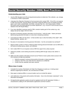 SSN Best Practices - Privacy Assurance and Systems Security Council