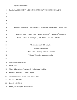 Cognitive Mechanisms Underlying Disadvantageous Decision