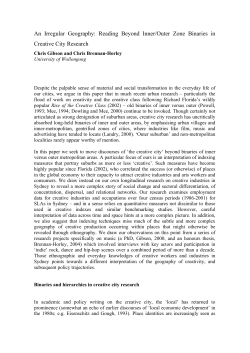 Reading Beyond Inner/Outer Zone Binaries in Creative City Research
