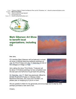 Mark`s First Show - Citizens United to Protect the Maurice River