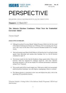 The Jakarta Election Continues: What Next for Embattled