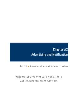 Chapter A2 | Advertising and Notification