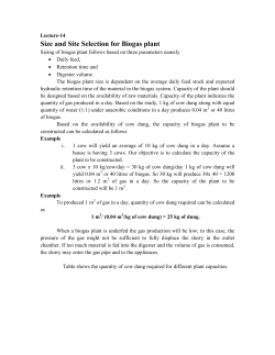 Size and Site Selection for Biogas plant