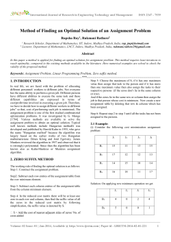 Method of Finding an Optimal Solution of an Assignment