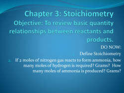 Ch 3: Stoichiometry