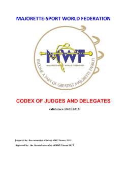 II. THE WAY TO BECOME A JUDGE OR DELEGATE of MWF