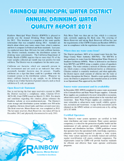 Open Reservoir Statement Where does my water come from
