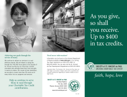 As you give, so shall you receive. Up to $400 in tax credits.