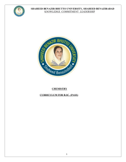 Chemistry - Shaheed Benazir Bhutto University Shaheed Benazirabad