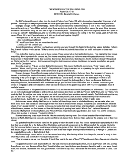 THE WONDROUS ACT OF FOLLOWING GOD Psalm 139: 17