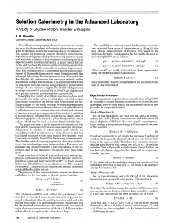 Solution calorimetry in the advanced laboratory: A study of glycine