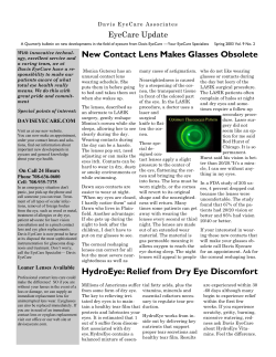 New Contact Lens Makes Glasses Obsolete HydroEye