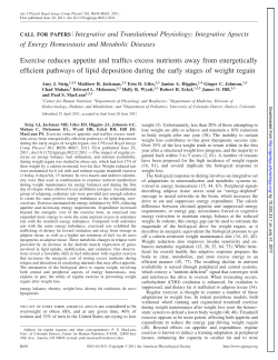 Exercise reduces appetite and traffics excess nutrients away from