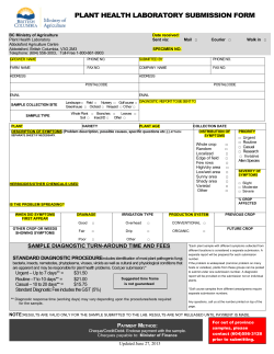 Plant Health Laboratory Sample Submission Form