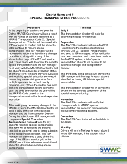 District Name and # SPECIAL TRANSPORTATION PROCEDURE