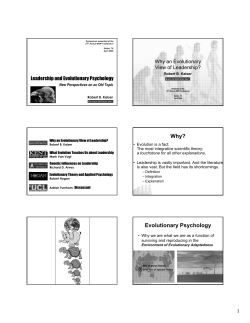 Evolutionary Psychology