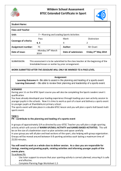 Assessment feedback - Wildern School WIN