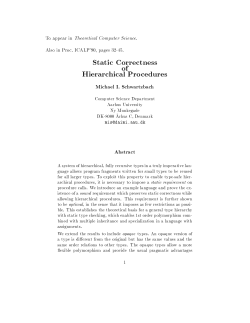 Static Correctness of Hierarchical Procedures