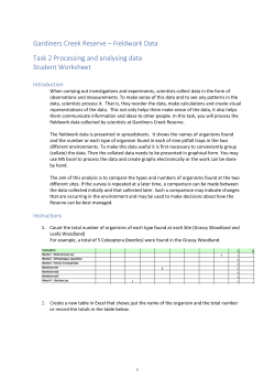 Task 2 Processing and analysing data Student Worksheet