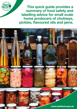This quick guide provides a summary of food safety and labelling