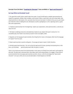 Excerpts From the Book: &ldquo;Coaching for Character&rdquo; (now available as