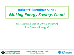 Industrial Seminar Series Making Energy Savings Count