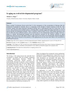 Is aging an evolved developmental program?