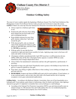 Outdoor Grilling Safety - Clallam County Fire District 3
