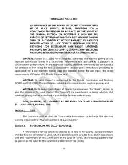 Slot Machines at Pari-Mutuel Facilities Ordinance