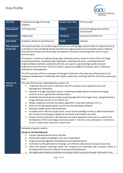 appointments and promotions - Glasgow Caledonian University