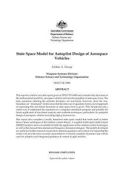 State Space Model for Autopilot Design of Aerospace Vehicles