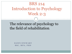 BRS 214 Introduction to Psychology Week 1