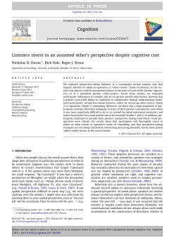 Listeners invest in an assumed other&acirc;&euro;&trade;s perspective despite