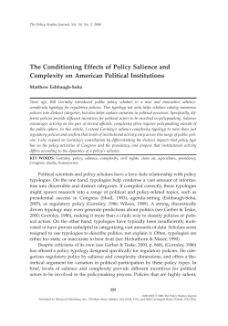 The Conditioning Effects of Policy Salience and Complexity on