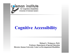Cognitive Accessibility - Coleman Institute for Cognitive Disabilities
