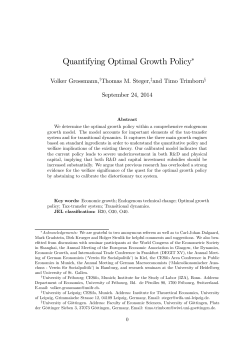 Quantifying Optimal Growth Policy&lowast;