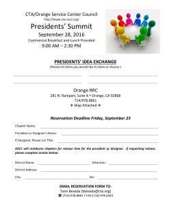 OSCC Presidents Summit - Orange Service Center Council