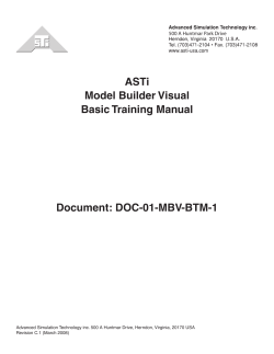 Model Builder Visual Basic Training Manual