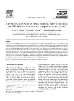 Clay mineral distribution in surface sediments