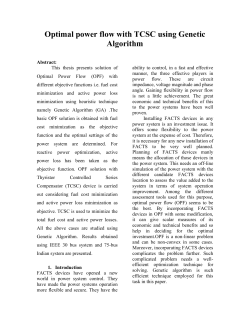 Optimal power flow with TCSC using Genetic Algorithm Abstract