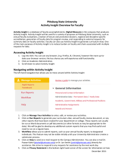Activity Insight Guide for Faculty