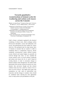 Towards quantitative reconstructions of element cycles for