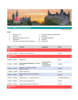 CALL/ACBD Annual Conference - Canadian Association of Law