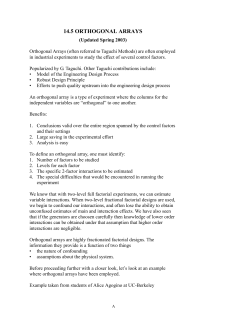 14.5 orthogonal arrays