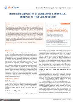 Increased Expression of Toxoplasma Gondii GRA1