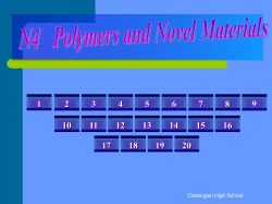 N4 Unit 3 quiz 4 Polymers and Novel Materials