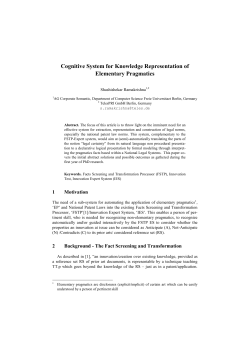 Cognitive System for Knowledge Representation of Elementary