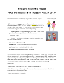 Bridge to Terabithia Project *Due and Presented on