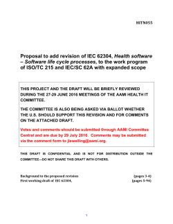Proposal to add revision of IEC 62304, Health software &ndash; Software