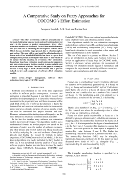 A Comparative Study on Fuzzy Approaches for COCOMO‟s Effort